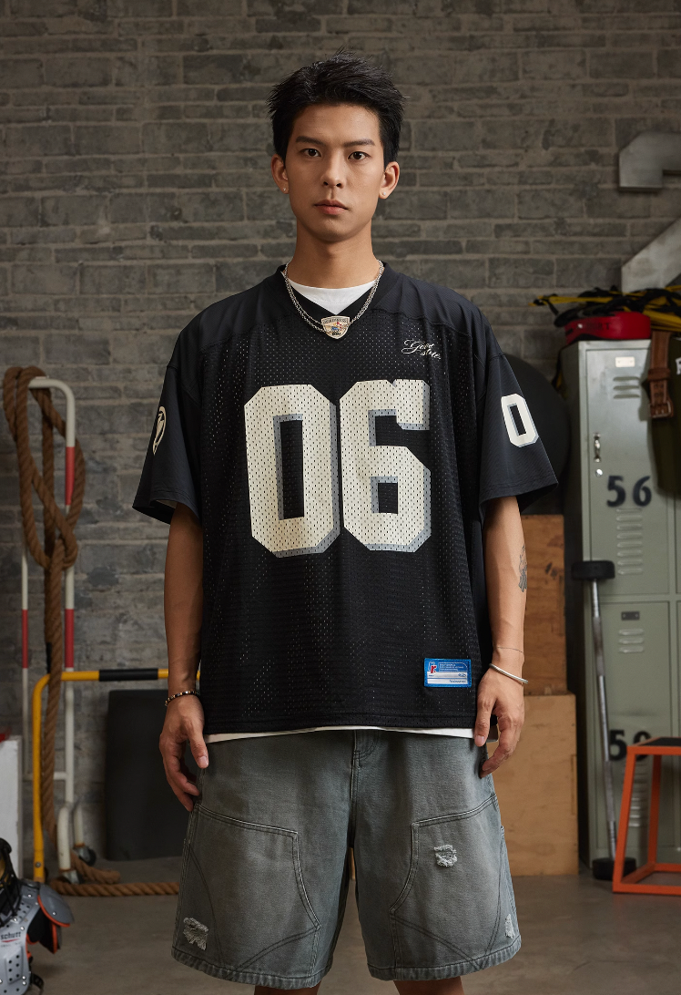 シャツ REAIMNESS Mesh Graffiti Rugby Jersey L Shop Now REAIMNESS Mesh Graffiti Rugby Jersey – Face 3 Face
