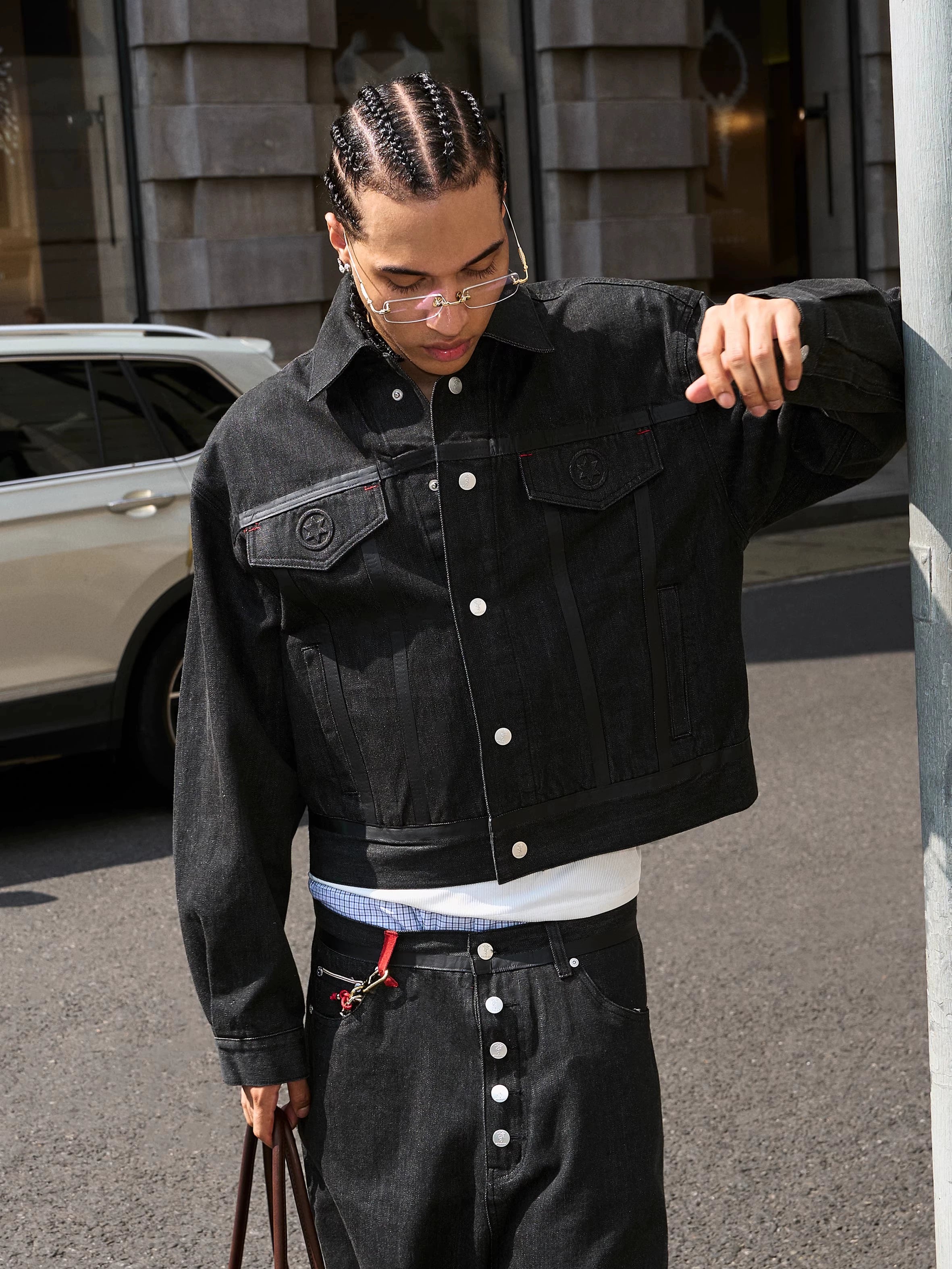 STEEPC Embossed Logo Denim Jacket | Stylish Streetwear – Face 3 Face