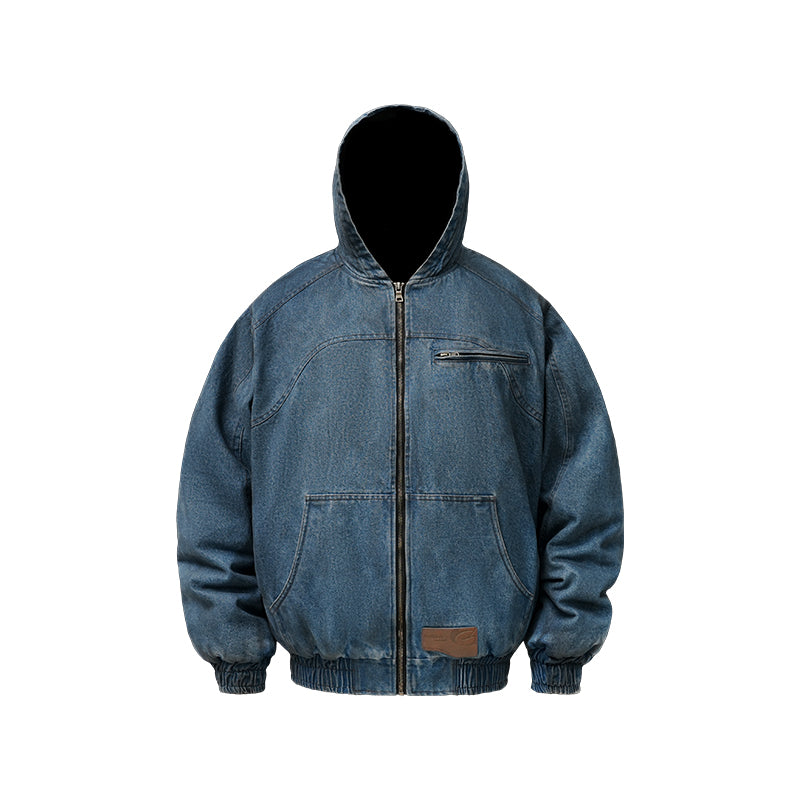 Shop Now ANTIDOTE Washed Hooded Denim Jacket – Face 3 Face