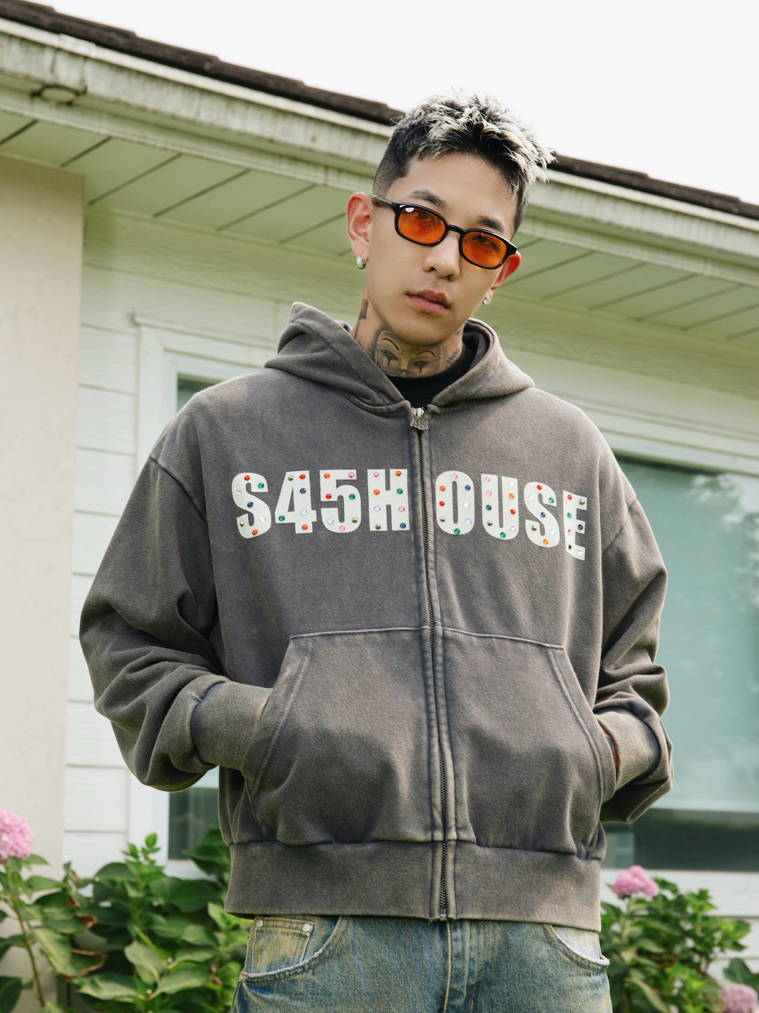 Shop Now S45 Gemstone Logo Washed Zip Hoodie – Face 3 Face