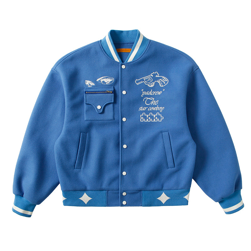 YADcrew Interstellar Embroidery Baseball Jacket