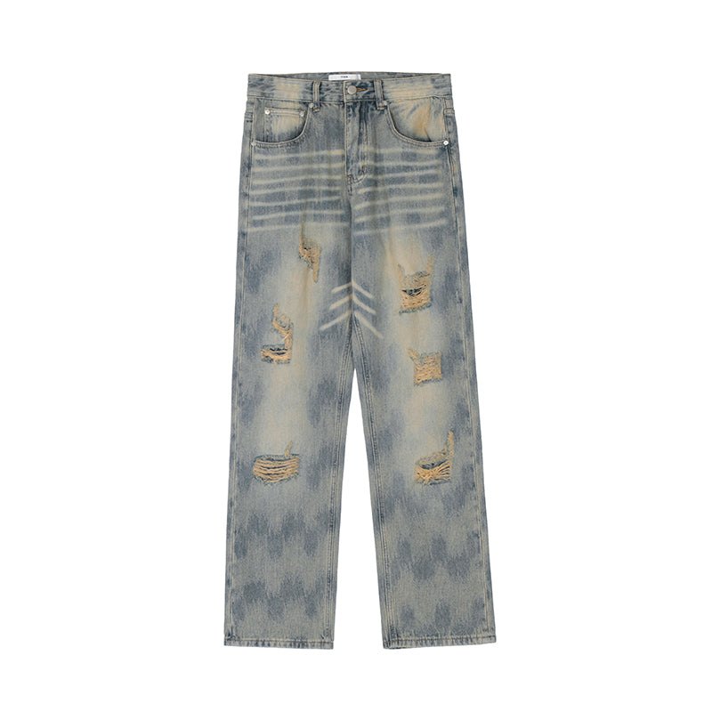 F3F Select Wash Old Yellowing Hole Vintage Denim Jeans – Face 3 Face