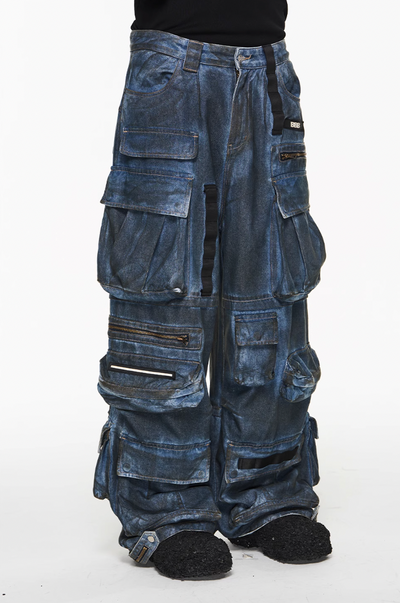 Trendy multi-pocket cargo pants from a popular streetwear brand appeal to a global audience seeking contemporary urban fashion.