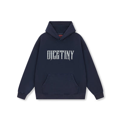 DICETINY Metal Font Logo Washed Hoodie | Face 3 Face