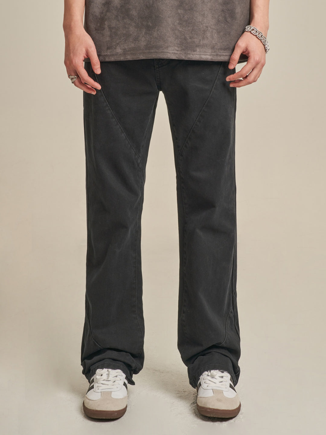 F3F Select Minimalist Silhouette Drape Stitch Pants