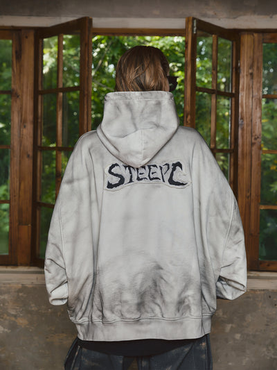 STEEPC Blade Drop Shoulder Dirty Zip Hoodie | Face 3 Face