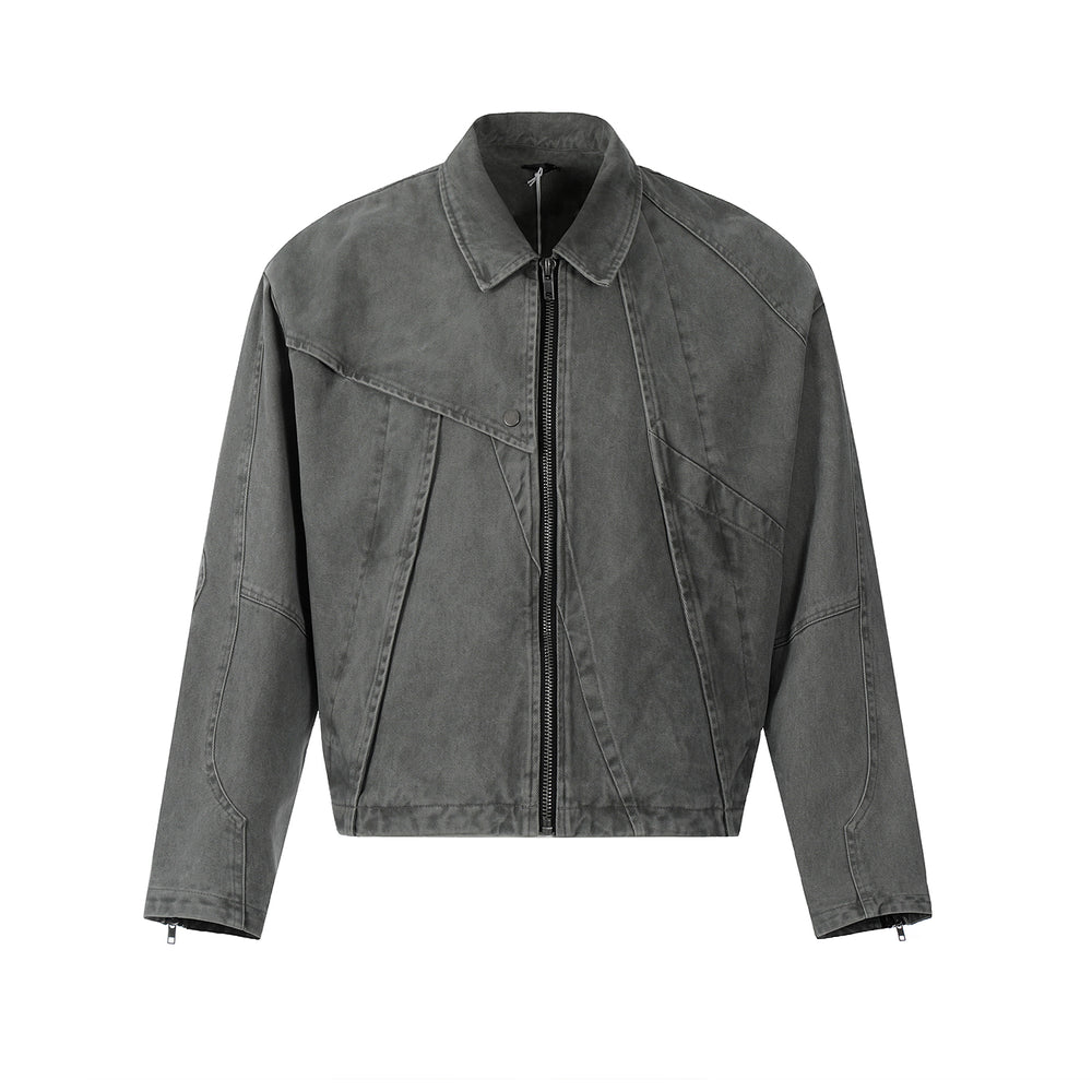 F3F Select Deconstructed Stitching Washed Denim Jacket | Face 3 Face