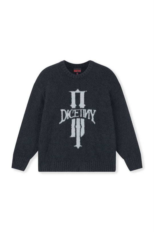 DICETINY Jacquard Logo Fleece Knit Sweater | Face 3 Face