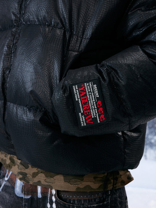 YADcrew 3D Embroidered Puzzle Spiderweb Down Jacket | Face 3 Face