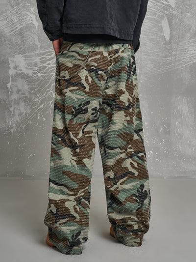 F3F Select Washed Brushed Camouflage Baggy Work Pants | Face 3 Face