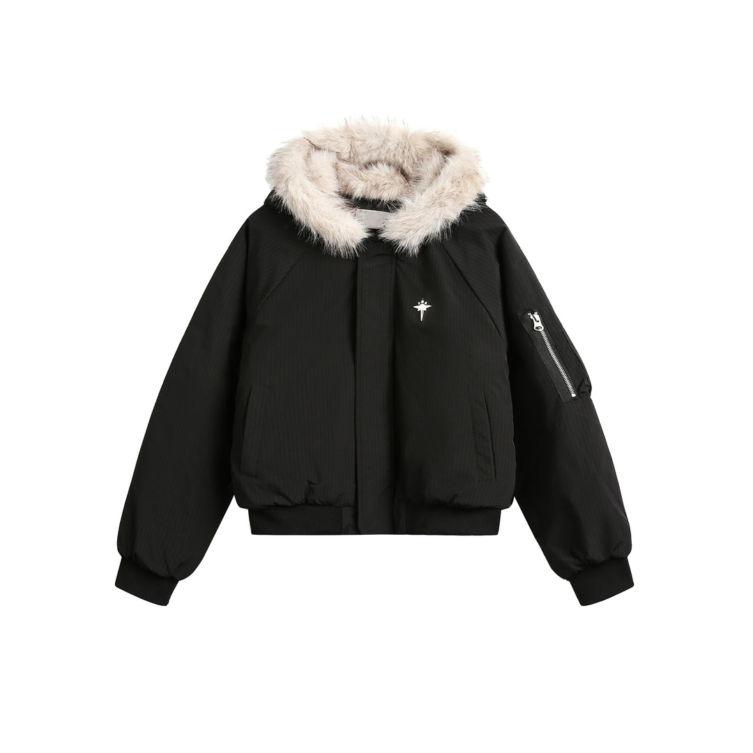 F3F Select Fur Lining Hoodie MA-1 Bomber Flight Jacket | Face 3 Face