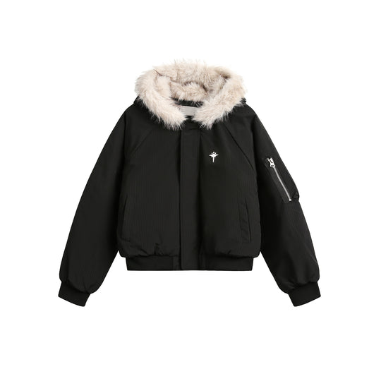 F3F Select Fur Lining Hoodie MA-1 Bomber Flight Jacket | Face 3 Face