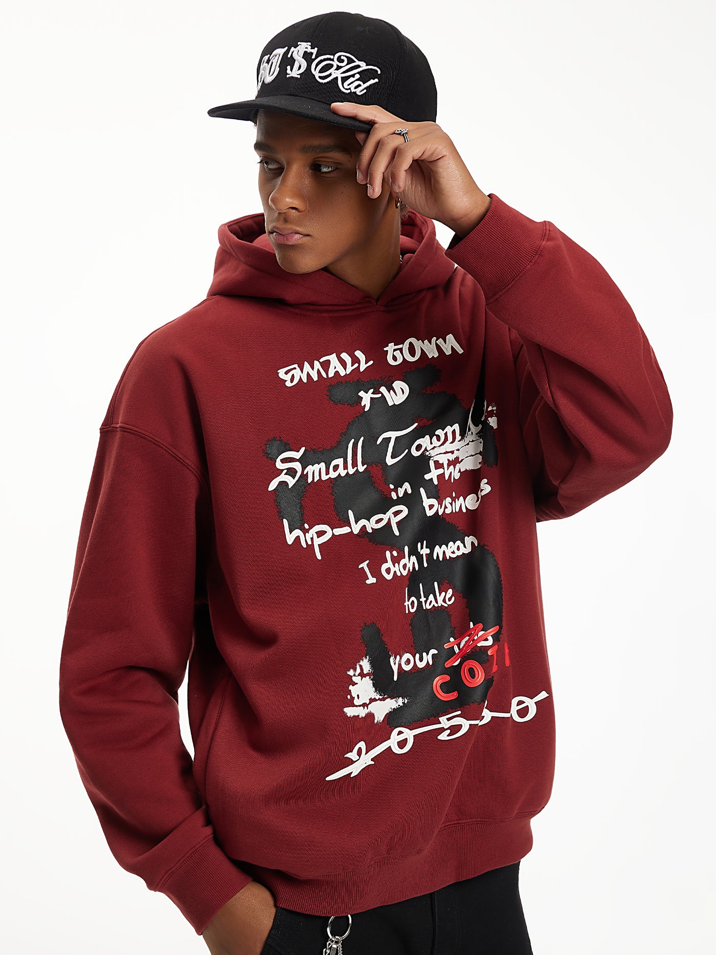 Small Town Kid Graffiti Font Print Hoodie | Face 3 Face