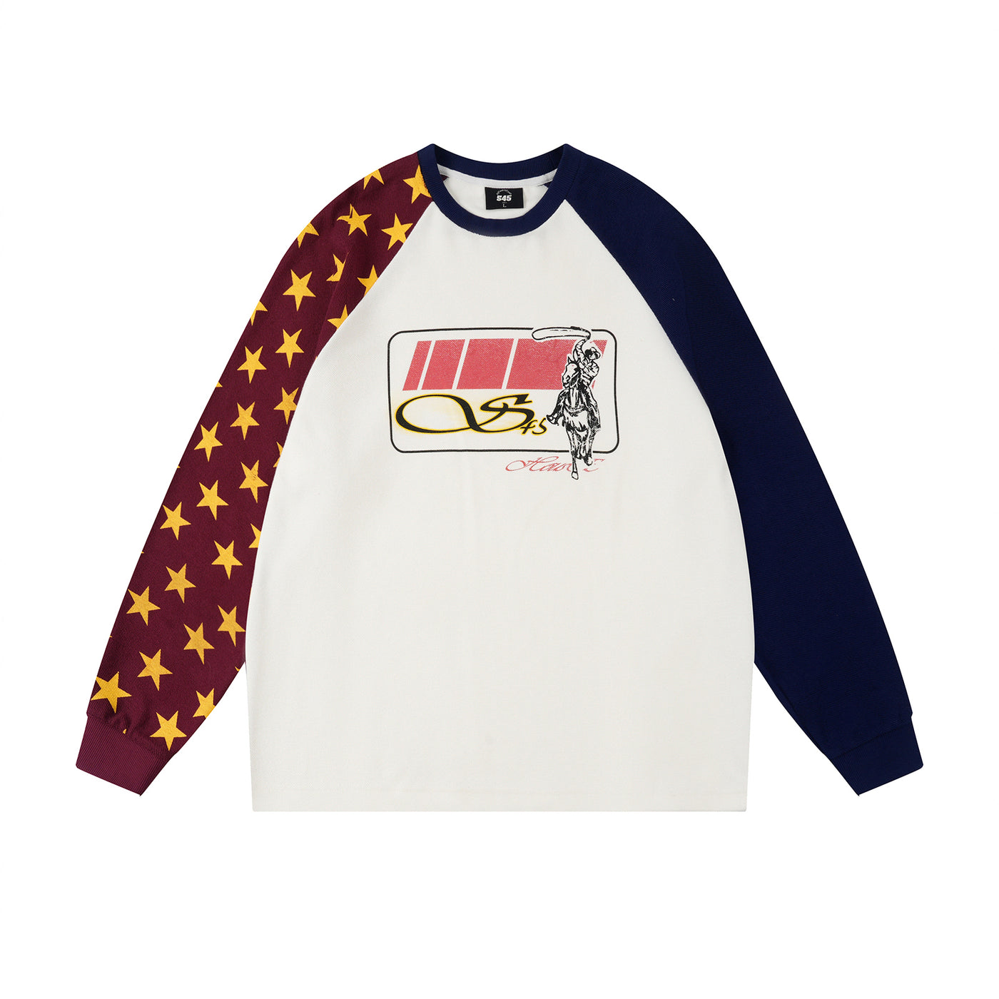 S45 Star Raglan Two Color Stitching Sweatshirt | Face 3 Face