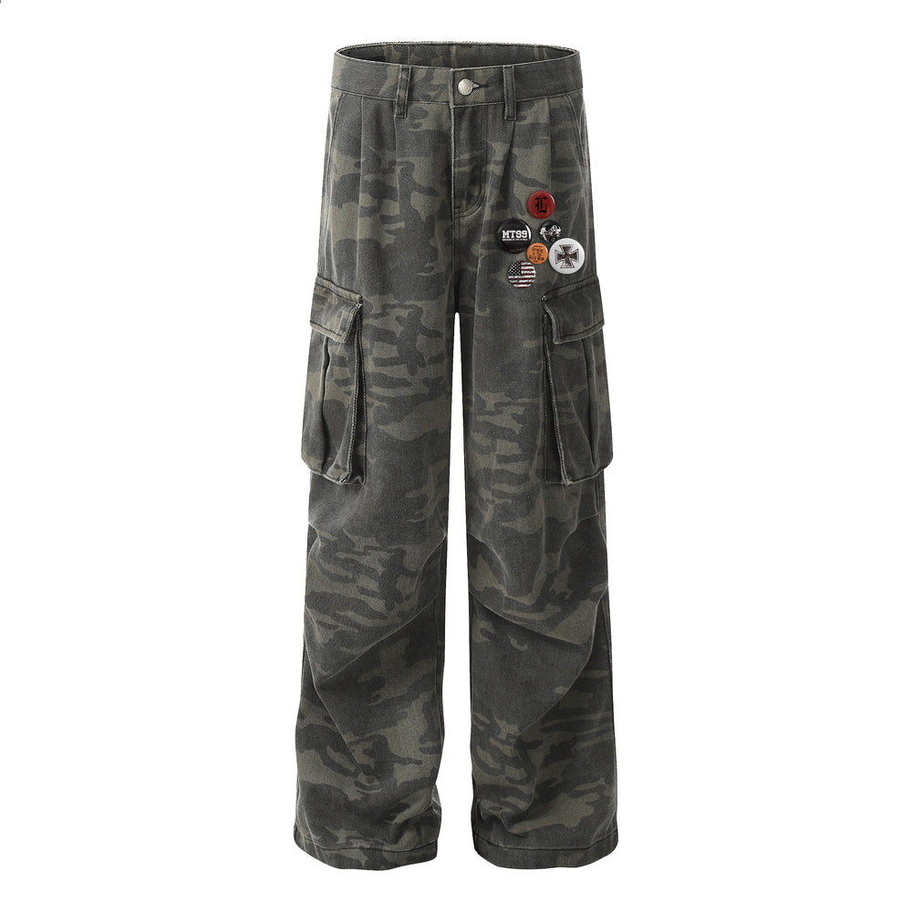 F3F Select Camouflage Baggy Oversize Pocket Cargo Pants | Face 3 Face