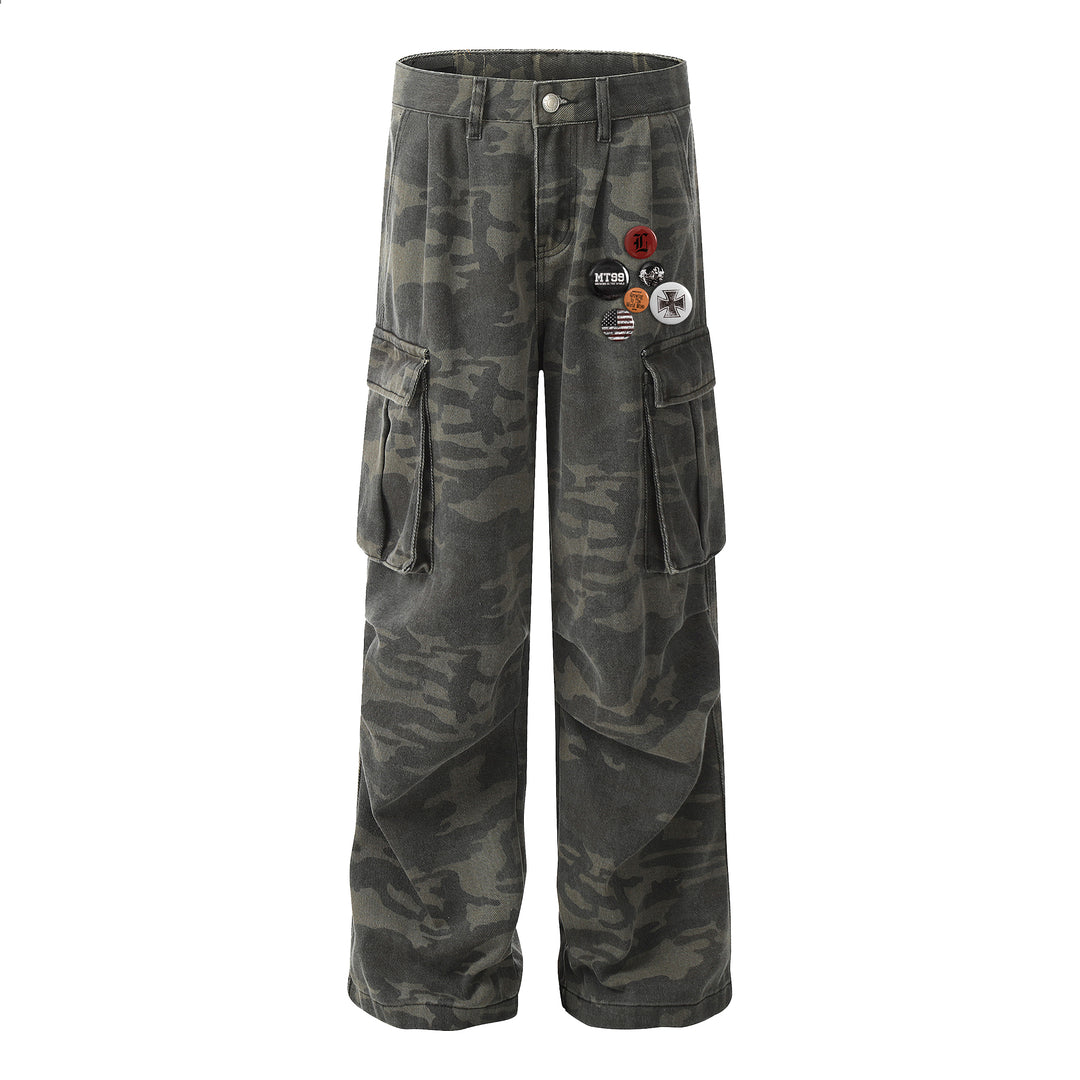 F3F Select Camouflage Baggy Oversize Pocket Cargo Pants | Face 3 Face