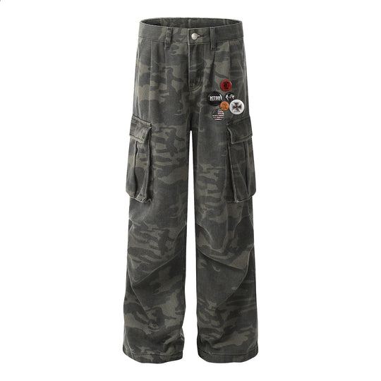 F3F Select Camouflage Baggy Oversize Pocket Cargo Pants | Face 3 Face