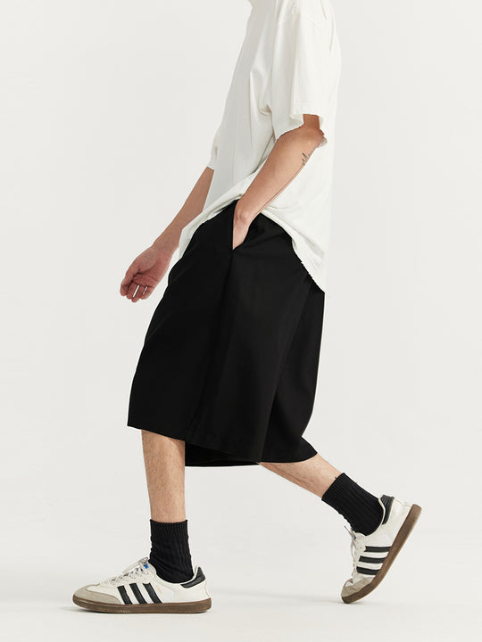 F3F Select Two Tuck Wide Legged Casual Suit Shorts