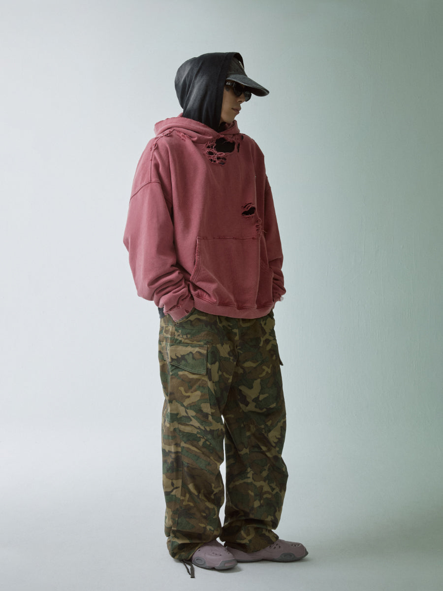 F2CE Pleated Camouflage Work Baggy Cargo Pants | Face 3 Face