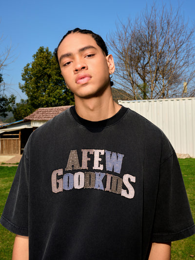 AFGK Washed Patch Letters Logo Tee
