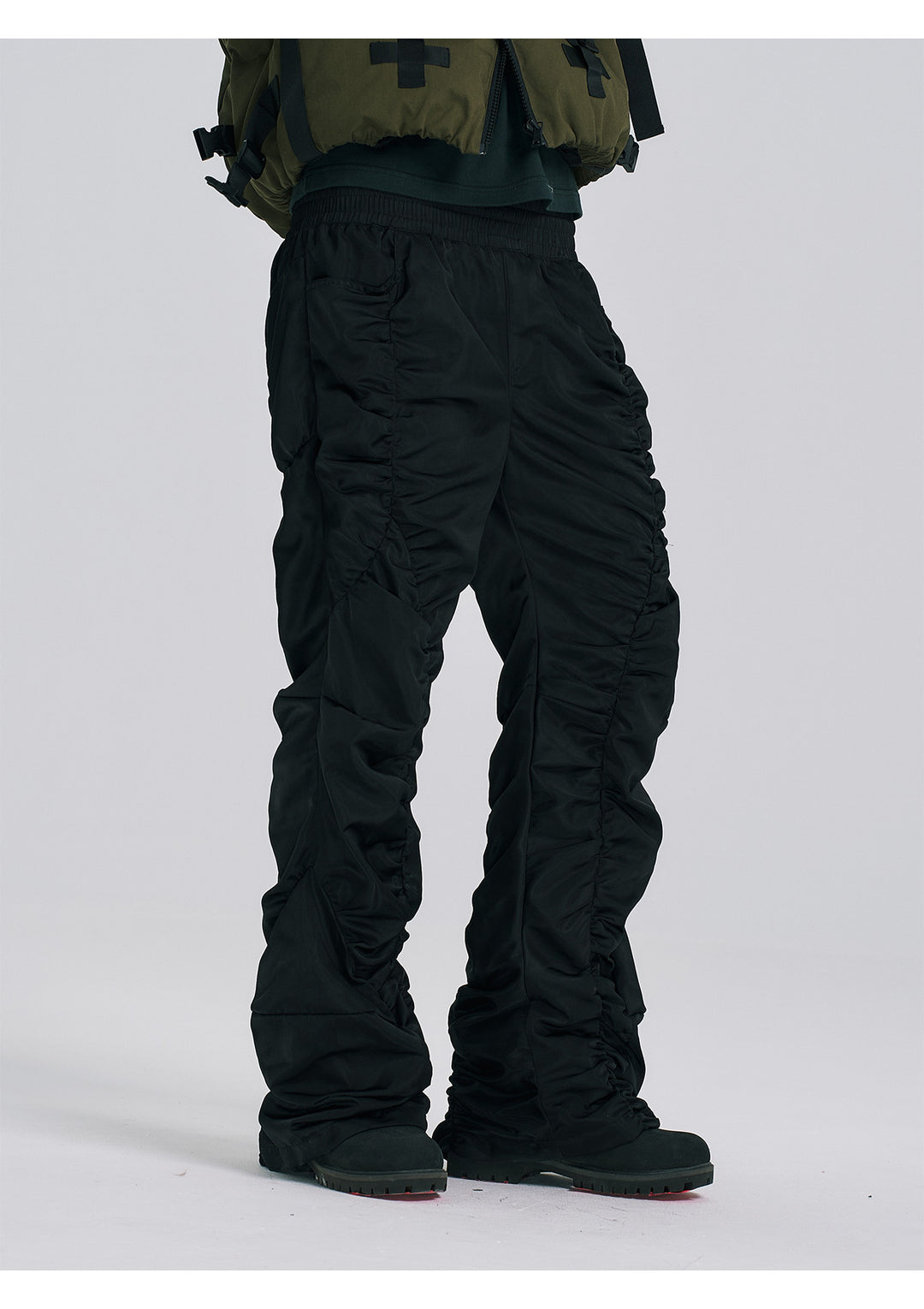 EVILKNIGHT(EK) Pleated Structure Micro Loose Pants | Face 3 Face