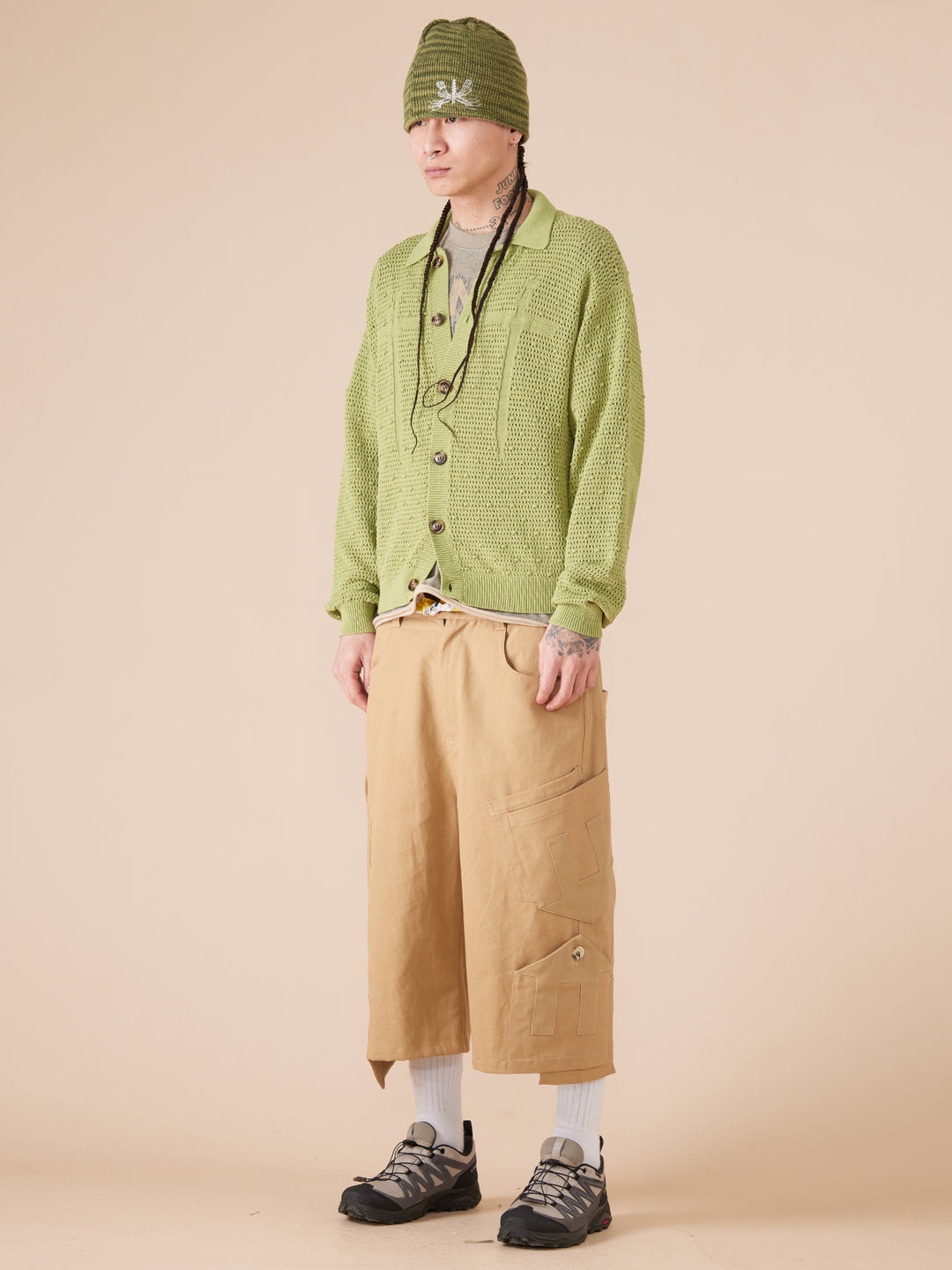 EVILKNIGHT(EK) Polka Dot Openwork Cross Knight Jumpers Cardigan