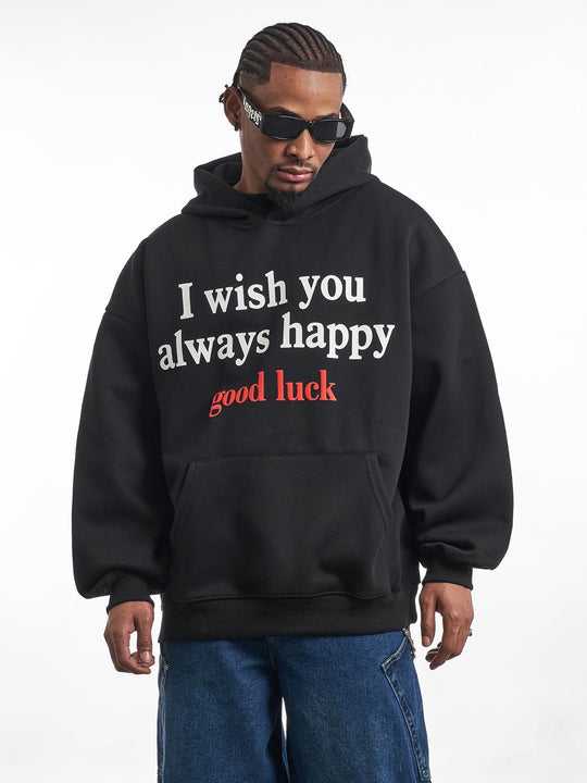 F3F Select Good Luck Printed Letter Hoodie | Face 3 Face