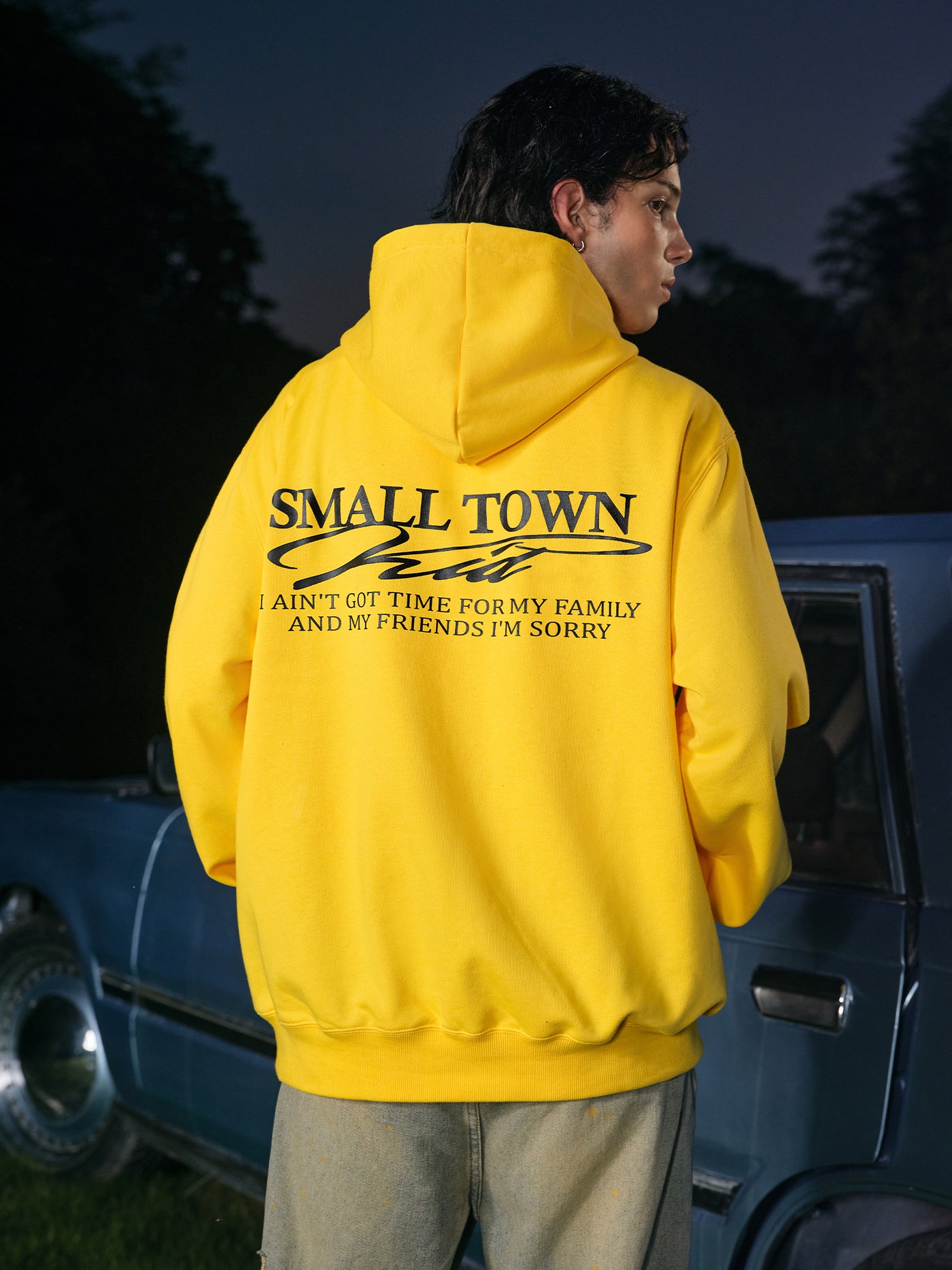 Small Town Kid Font Typography Logo Hoodie | Face 3 Face