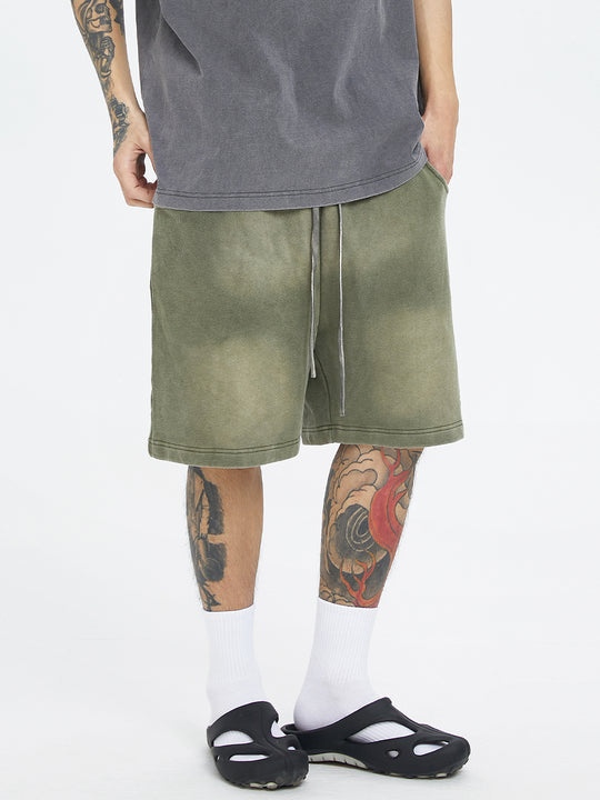 F2CE Gradient Distressed Basic Dirty Sweat Shorts
