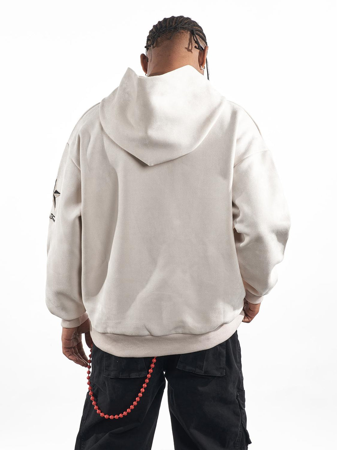 F3F Select Embroidered Faux Suede Hoodie | Face 3 Face