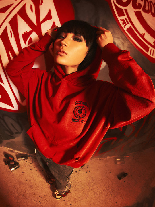 DICETINY x OLD ORDER Flame Dice Patch Hoodie | Face 3 Face