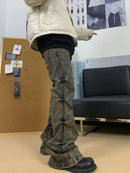 F3F Select Side Folds Micro Flare Denim Jeans