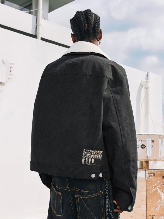 MEDM Puppy Patch Boa Lapel Jacket | Face 3 Face