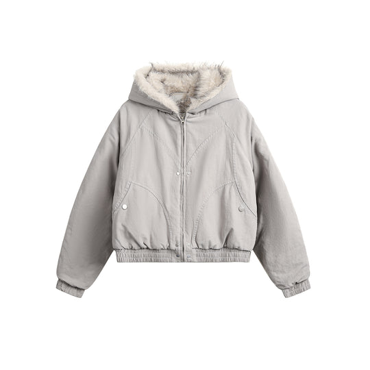 F3F Select Fur Quilted Lining Hoodie Jacket | Face 3 Face