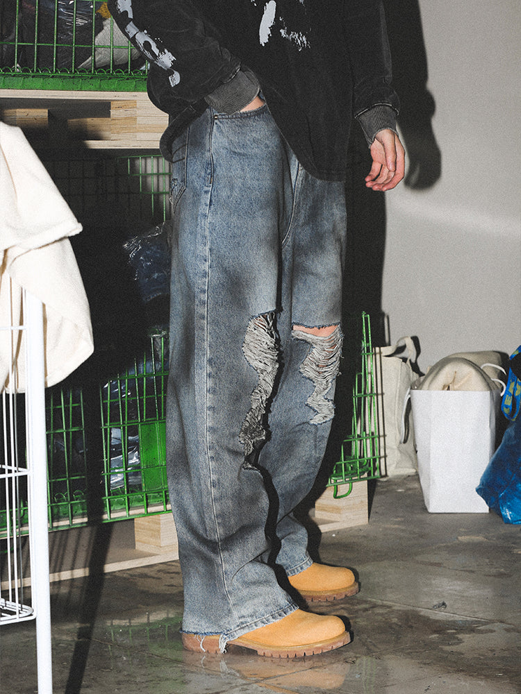 UNTILWERICH Old Dirty Wash Destroyed Jeans | Face 3 Face