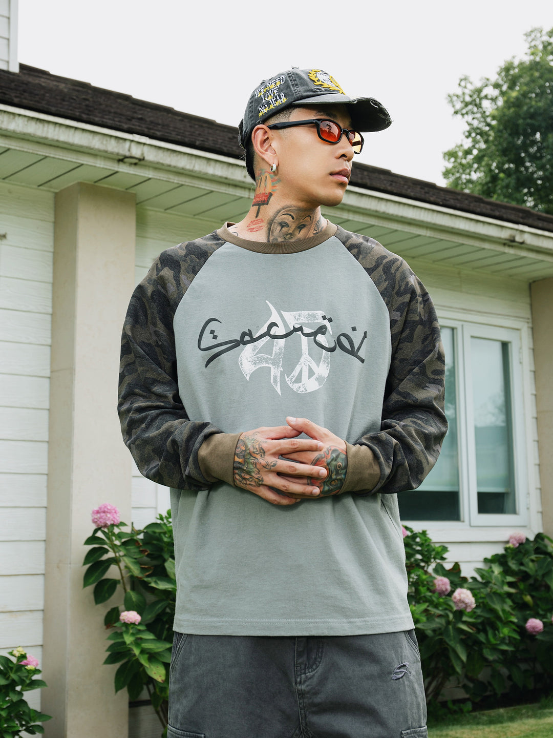 S45 Camouflage Raglan Long Sleeve Tee | Face 3 Face