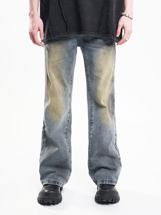F3F Select Irregular Yellow Mud Dye Jeans