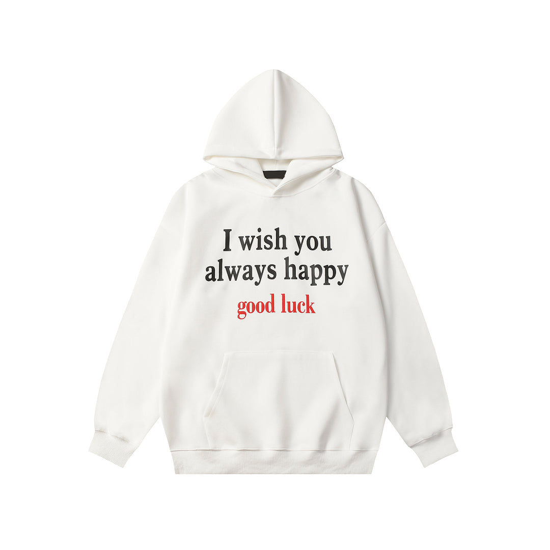F3F Select Good Luck Printed Letter Hoodie | Face 3 Face