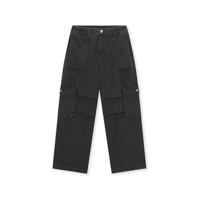 DICETINY Double Pleated Washed Baggy Cargo Pants | Face 3 Face