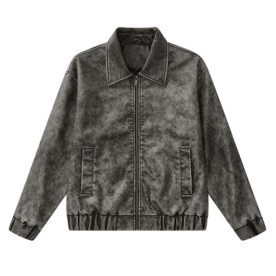 F3F Select Vintage PU Leather Zip Up Jacket | Face 3 Face