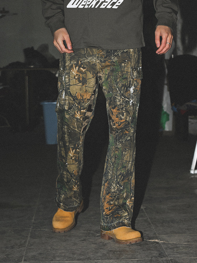 UNTILWERICH Camouflage Withered Leaves Micro Cargo Pants | Face 3 Face