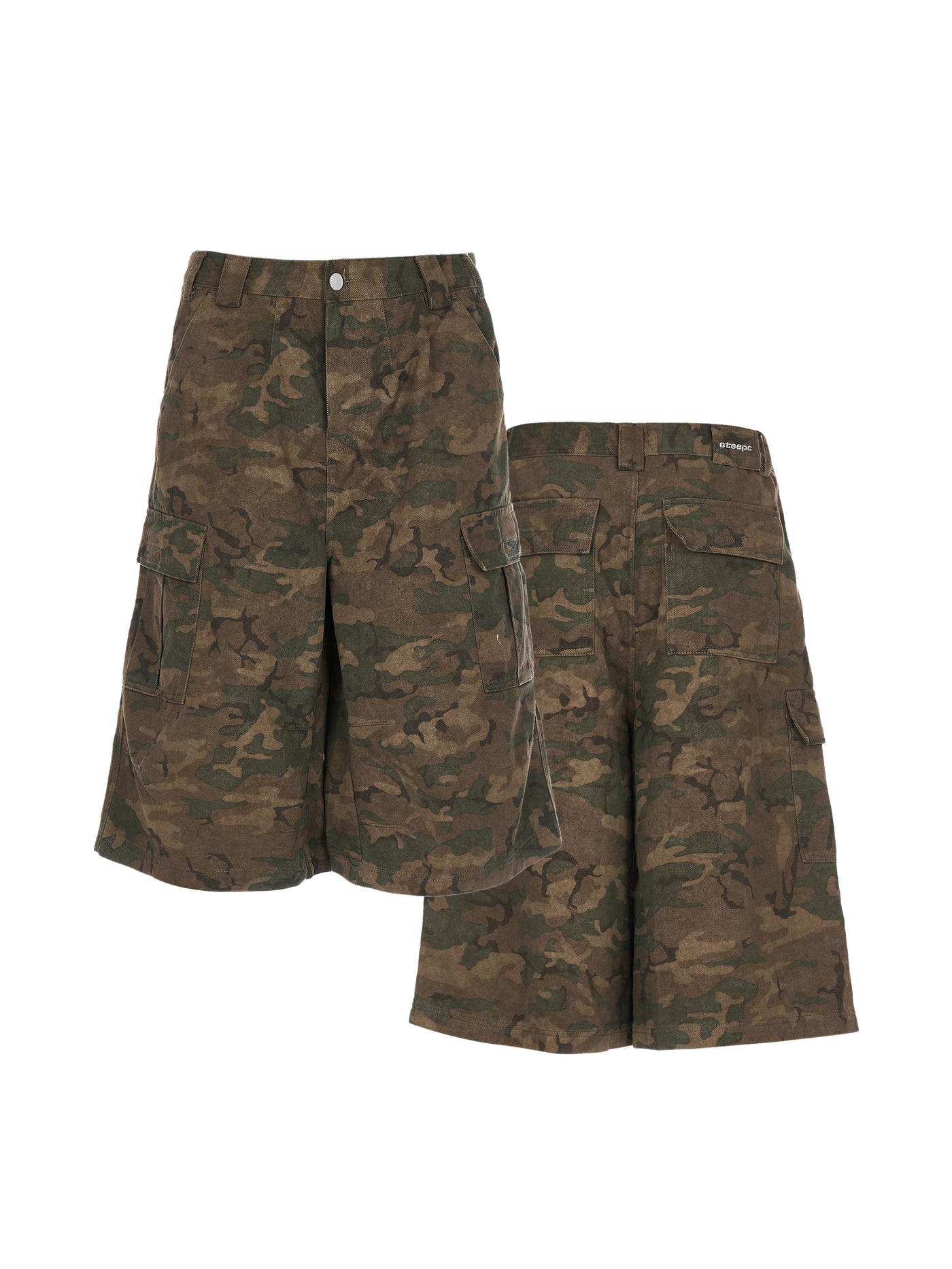 STEEPC Camouflage Distressed Cargo Baggy Shorts | Face 3 Face