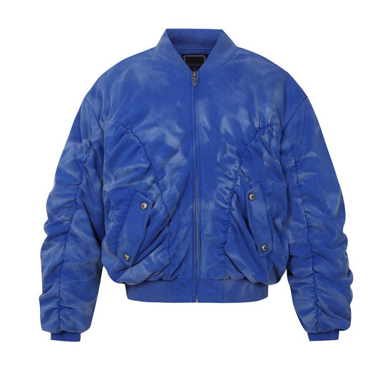 YADcrew Heavy Washed Distressed Sprayed Bomber Jacket | Face 3 Face