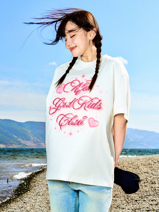 AFGK Swoosh Letter Love Print Tee