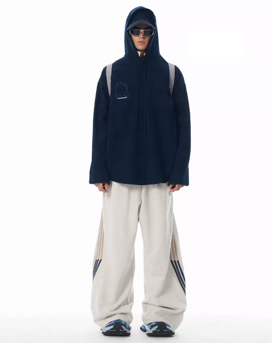 JHYQ Work Plaid Embroidery Hooded Shirt Jacket | Face 3 Face