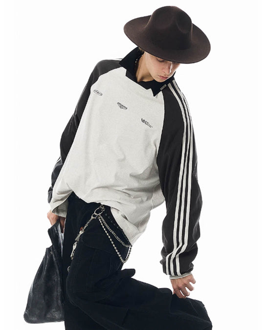 JHYQ Bar Striped Jersey Long Sleeved Tee | Face 3 Face