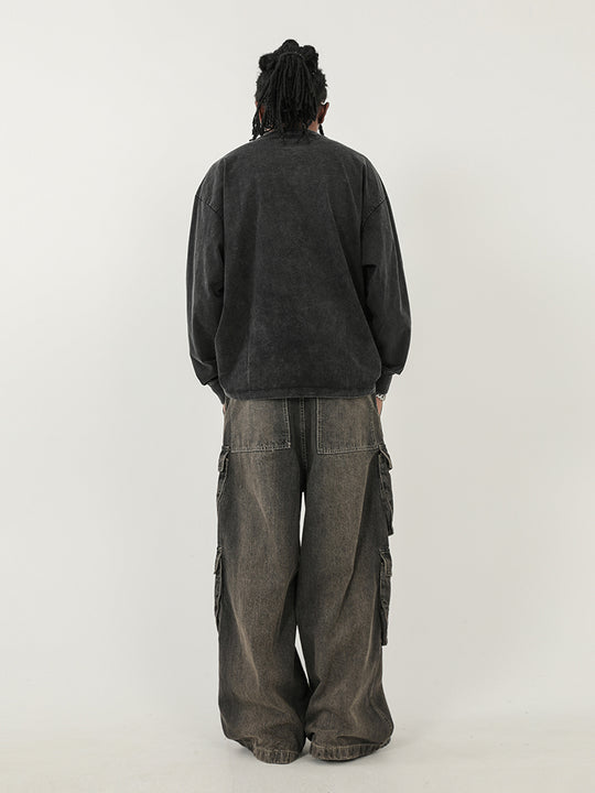 F3F Select Gradient Washed Multi Pocket Work Cargo Jeans