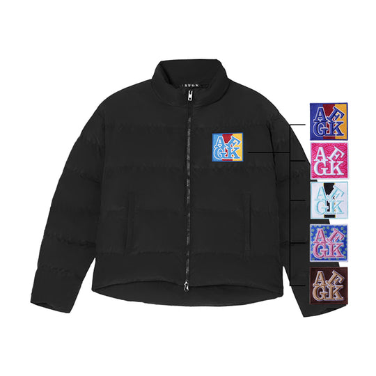 AFGK Embroidered Velcro Logo Puffer Jacket