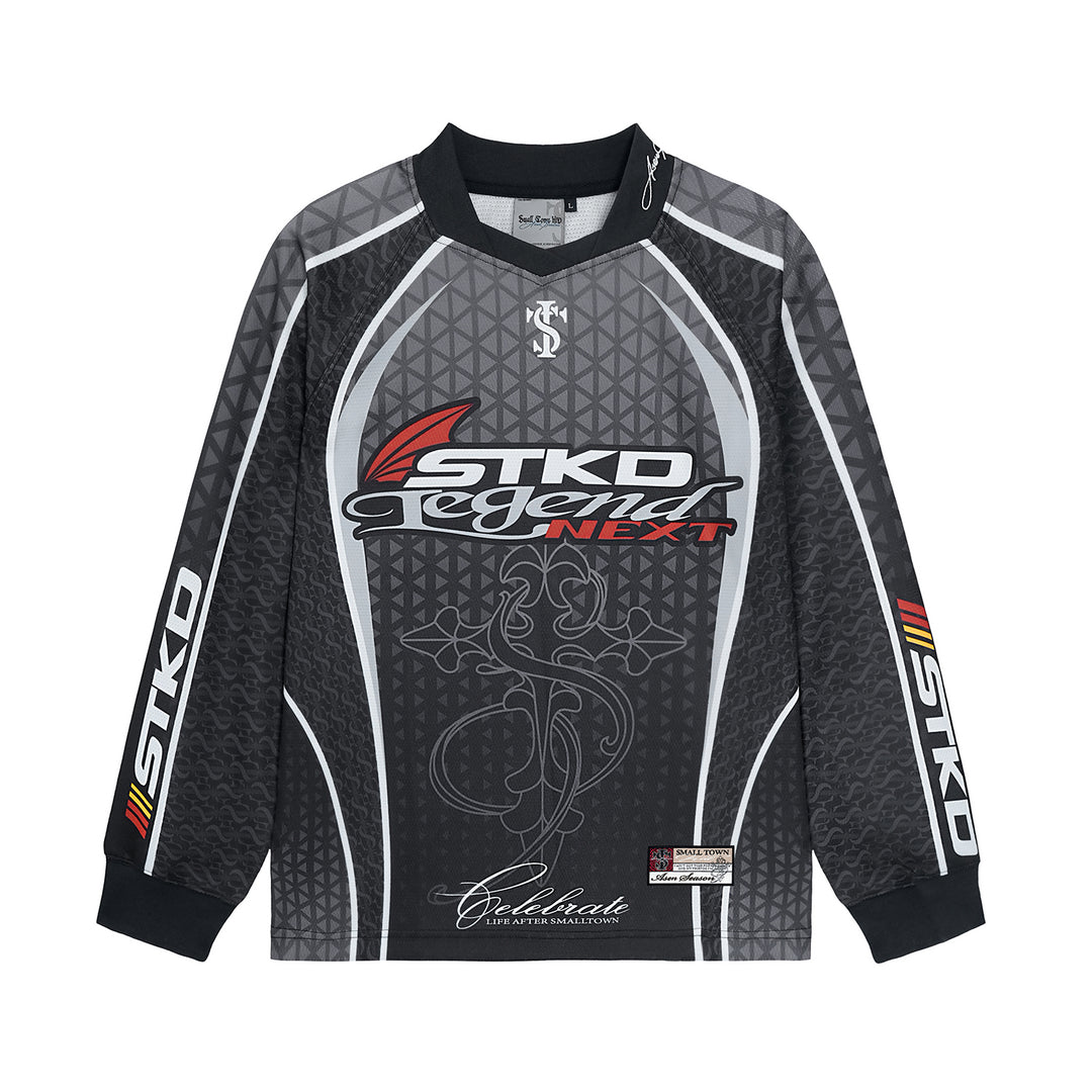 Small Town Kid Parametric Printed Gradient Moto Jersey | Face 3 Face