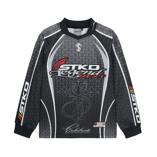 Small Town Kid Parametric Printed Gradient Moto Jersey | Face 3 Face